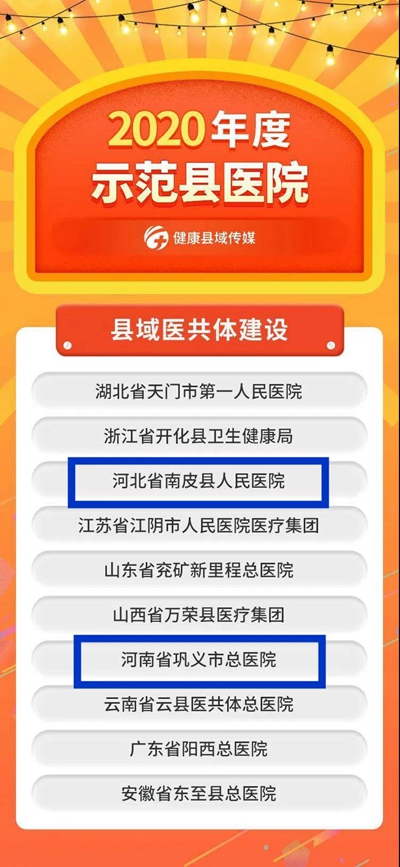 東華醫為助力兩家客戶醫院榮獲縣域醫共體示范醫院榮譽