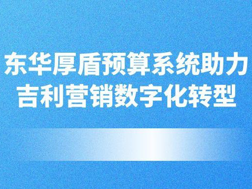 東華厚盾預(yù)算系統(tǒng)助力吉利營銷數(shù)字化轉(zhuǎn)型