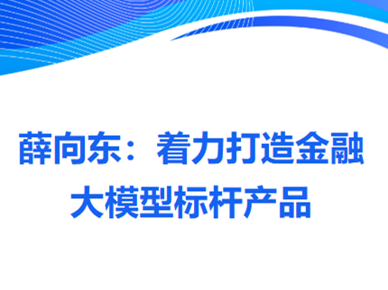 薛向東：著力打造金融大模型標(biāo)桿產(chǎn)品